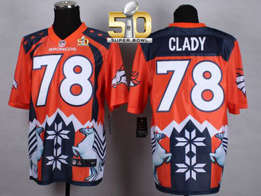 Nike Broncos #78 Ryan Clady Orange Super Bowl 50 Men's Stitched NFL Elite Noble Fashion Jersey