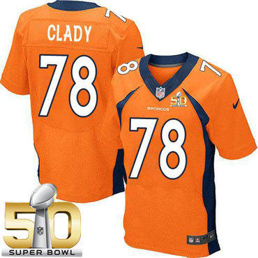 Nike Broncos #78 Ryan Clady Orange Team Color Super Bowl 50 Men's Stitched NFL New Elite Jersey