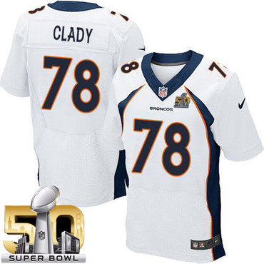 Nike Broncos #78 Ryan Clady White Super Bowl 50 Men's Stitched NFL New Elite Jersey
