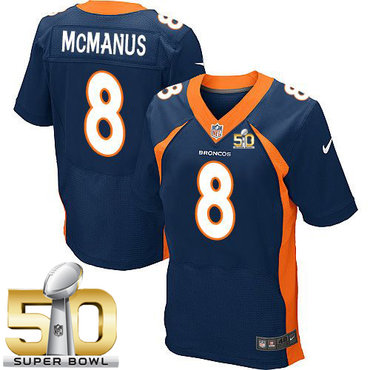 Nike Broncos #8 Brandon McManus Navy Blue Alternate Super Bowl 50 Men's Stitched NFL New Elite Jersey