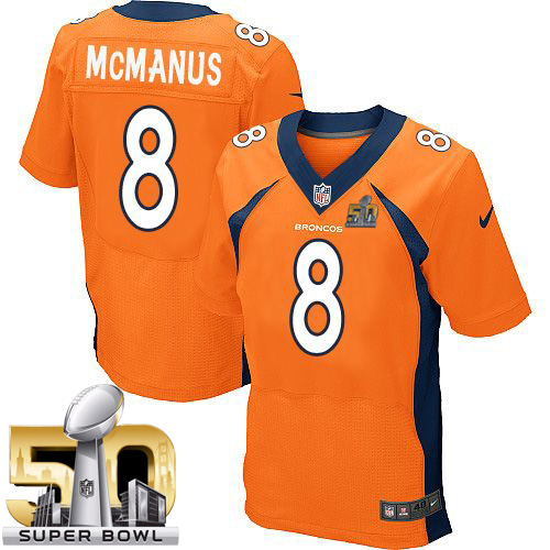 Nike Broncos #8 Brandon McManus Orange Team Color Super Bowl 50 Men's Stitched NFL New Elite Jersey Nike Broncos #8 Brandon McManus Orange Team Color Super Bowl 50 Men's Stitched NFL New Elite Jersey