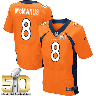 Nike Broncos #8 Brandon McManus Orange Team Color Super Bowl 50 Men's Stitched NFL New Elite Jersey