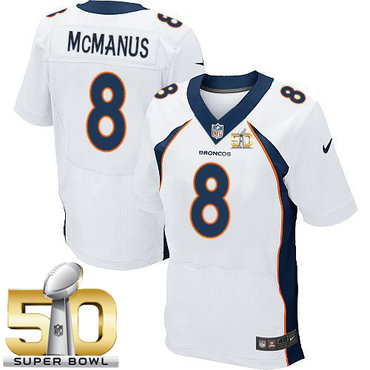 Nike Broncos #8 Brandon McManus White Super Bowl 50 Men's Stitched NFL New Elite Jersey