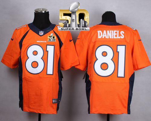 Nike Broncos #81 Owen Daniels Orange Team Color Super Bowl 50 Men's Stitched NFL New Elite Jersey