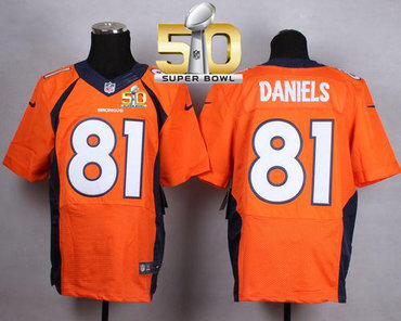 Nike Broncos #81 Owen Daniels Orange Team Color Super Bowl 50 Men's Stitched NFL New Elite Jersey