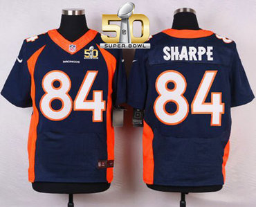 Nike Broncos #84 Shannon Sharpe Navy Blue Alternate Super Bowl 50 Men's Stitched NFL Elite Jersey
