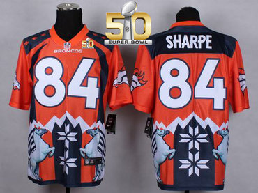 Nike Broncos #84 Shannon Sharpe Orange Super Bowl 50 Men's Stitched NFL Elite Noble Fashion Jersey