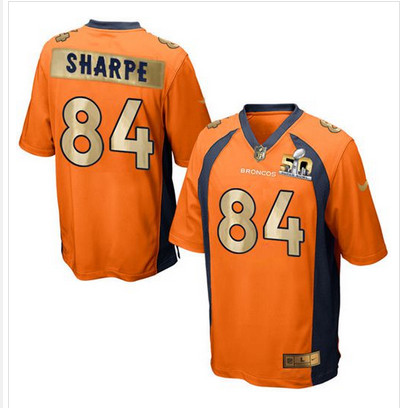 Nike Broncos #84 Shannon Sharpe Orange Team Color Men's Stitched NFL Game Super Bowl 50 Collection Jersey