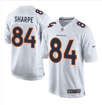 Nike Broncos #84 Shannon Sharpe White Men's Stitched NFL Game Event Jersey