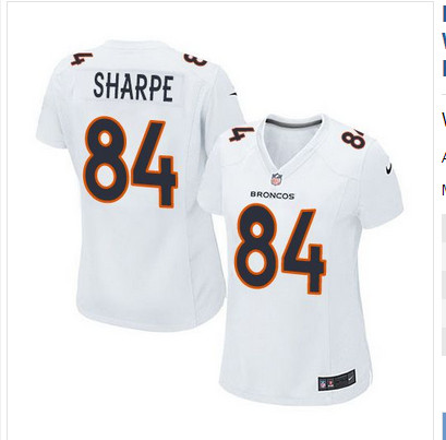 Nike Broncos #84 Shannon Sharpe White Women's Stitched NFL Game Event Jersey