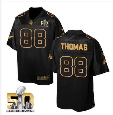 Nike Broncos #88 Demaryius Thomas Black Super Bowl 50 Men's Stitched NFL Elite Pro Line Gold Collection Jersey