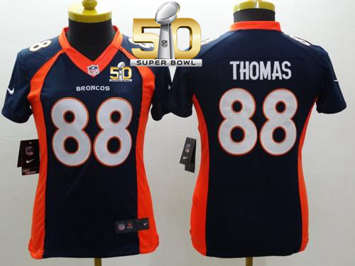 Nike Broncos #88 Demaryius Thomas Blue Alternate Super Bowl 50 Women's Stitched NFL New Limited Jersey Nike Broncos #88 Demaryius Thomas Blue Alternate Super Bowl 50 Women's Stitched NFL New Limited Jersey