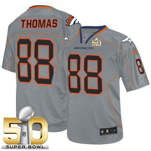 Nike Broncos #88 Demaryius Thomas Lights Out Grey Super Bowl 50 Men's Stitched NFL Elite Jersey