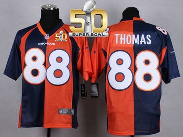 Nike Broncos #88 Demaryius Thomas OrangeNavy Blue Super Bowl 50 Men's Stitched NFL Elite Split Jersey