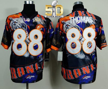 Nike Broncos #88 Demaryius Thomas Team Color Super Bowl 50 Men's Stitched NFL Elite Fanatical Version Jersey