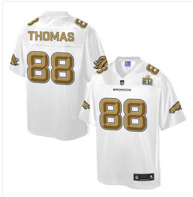 Nike Broncos #88 Demaryius Thomas White Men's NFL Pro Line Super Bowl 50 Fashion Game Jersey