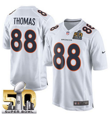 Nike Broncos #88 Demaryius Thomas White Super Bowl 50 Men's Stitched NFL Game Event Jersey