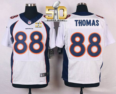 Nike Broncos #88 Demaryius Thomas White Super Bowl 50 Men's Stitched NFL New Elite Jersey