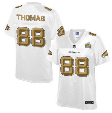 Nike Broncos #88 Demaryius Thomas White Women's NFL Pro Line Super Bowl 50 Fashion Game Jersey