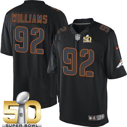 Nike Broncos #92 Sylvester Williams Black Impact Super Bowl 50 Men's Stitched NFL Limited Jersey