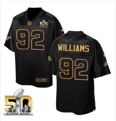 Nike Broncos #92 Sylvester Williams Black Super Bowl 50 Men's Stitched NFL Elite Pro Line Gold Collection Jersey