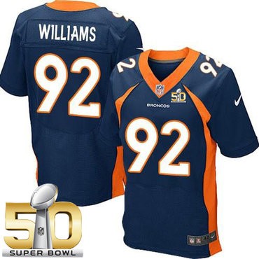 Nike Broncos #92 Sylvester Williams Navy Blue Alternate Super Bowl 50 Men's Stitched NFL New Elite Jersey
