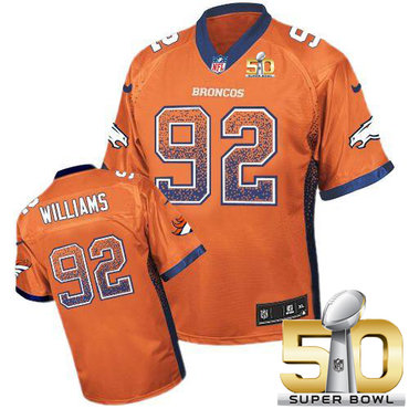 Nike Broncos #92 Sylvester Williams Orange Team Color Super Bowl 50 Men's Stitched NFL Elite Drift Fashion Jersey