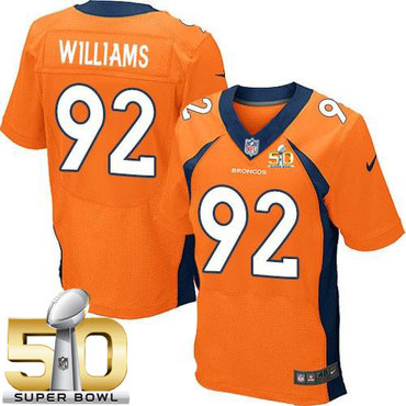 Nike Broncos #92 Sylvester Williams Orange Team Color Super Bowl 50 Men's Stitched NFL New Elite Jersey