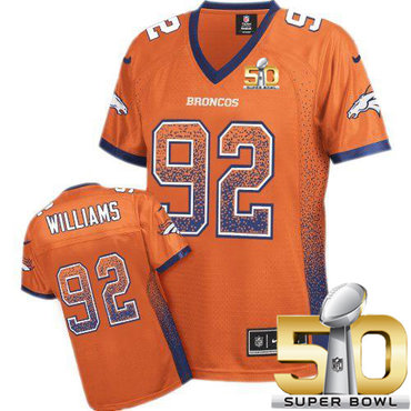 Nike Broncos #92 Sylvester Williams Orange Team Color Super Bowl 50 Women's Stitched NFL Elite Drift Fashion Jersey
