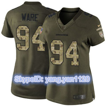 Nike Broncos #94 DeMarcus Ware Green Women's Stitched NFL Limited Salute to Service Jersey