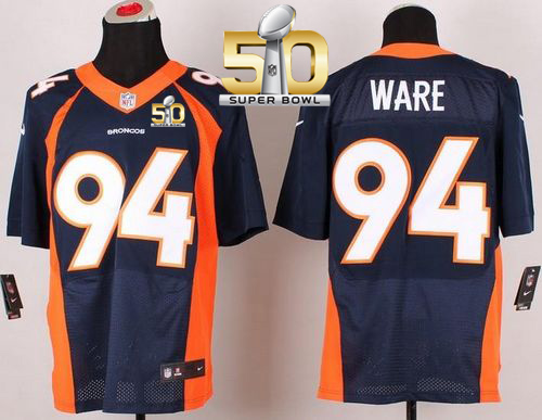 Nike Broncos #94 DeMarcus Ware Navy Blue Alternate Super Bowl 50 Men's Stitched NFL New Elite Jersey