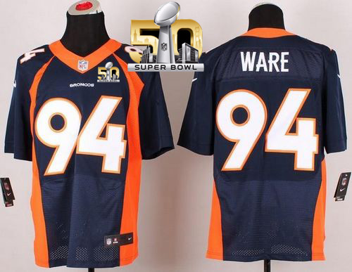 Nike Broncos #94 DeMarcus Ware Navy Blue Alternate Super Bowl 50 Men's Stitched NFL New Elite Jersey Nike Broncos #94 DeMarcus Ware Navy Blue Alternate Super Bowl 50 Men's Stitched NFL New Elite Jersey