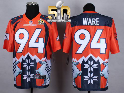 Nike Broncos #94 DeMarcus Ware Orange Super Bowl 50 Men's Stitched NFL Elite Noble Fashion Jersey Nike Broncos #94 DeMarcus Ware Orange Super Bowl 50 Men's Stitched NFL Elite Noble Fashion Jersey
