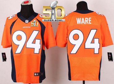Nike Broncos #94 DeMarcus Ware Orange Team Color Super Bowl 50 Men's Stitched NFL New Elite Jersey