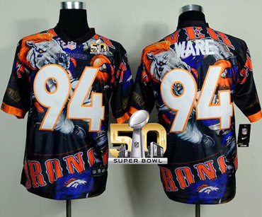 Nike Broncos #94 DeMarcus Ware Team Color Super Bowl 50 Men's Stitched NFL Elite Fanatical Version Jersey