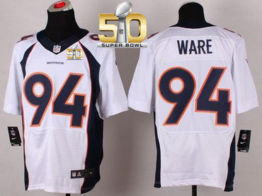 Nike Broncos #94 DeMarcus Ware White Super Bowl 50 Men's Stitched NFL New Elite Jersey