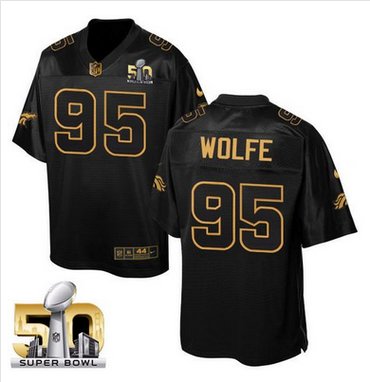 Nike Broncos #95 Derek Wolfe Black Super Bowl 50 Men's Stitched NFL Elite Pro Line Gold Collection Jersey