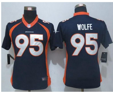 Nike Broncos #95 Derek Wolfe Blue Alternate Women's Stitched NFL New Limited Jersey