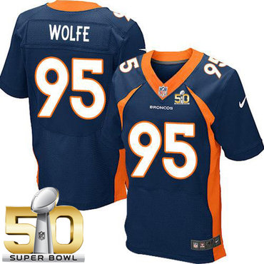 Nike Broncos #95 Derek Wolfe Navy Blue Alternate Super Bowl 50 Men's Stitched NFL New Elite Jersey