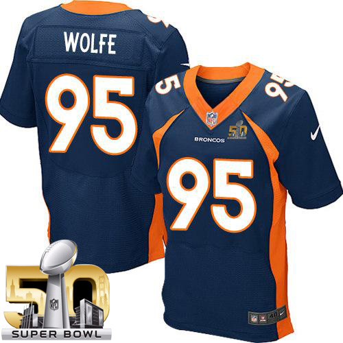 Nike Broncos #95 Derek Wolfe Navy Blue Alternate Super Bowl 50 Men's Stitched NFL New Elite Jersey Nike Broncos #95 Derek Wolfe Navy Blue Alternate Super Bowl 50 Men's Stitched NFL New Elite Jersey