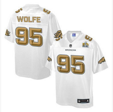Nike Broncos #95 Derek Wolfe White Men's NFL Pro Line Super Bowl 50 Fashion Game Jersey Nike Broncos #95 Derek Wolfe White Men's NFL Pro Line Super Bowl 50 Fashion Game Jersey