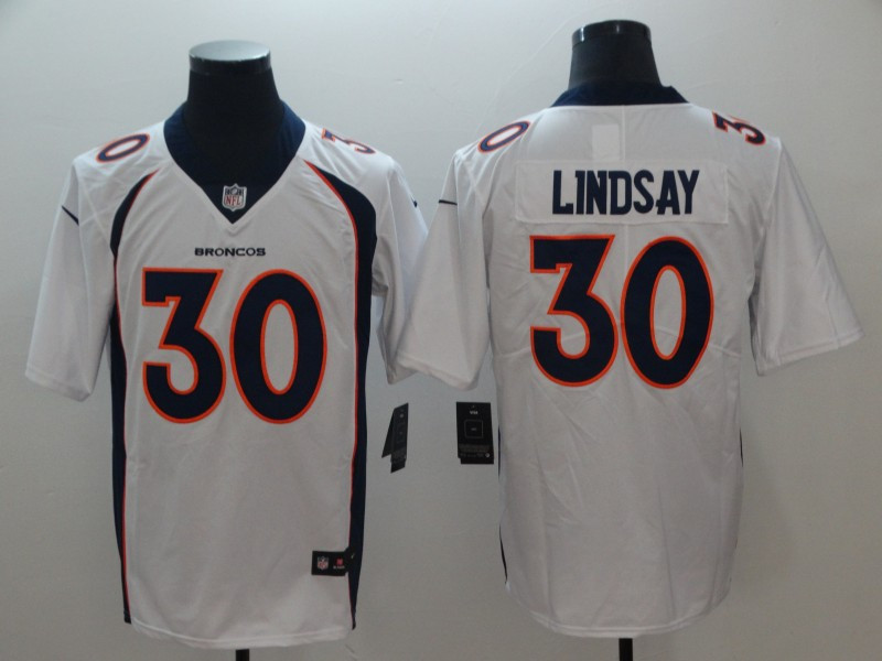 Nike Broncos 30 Phillip Lindsay White Vapor Untouchable Limited Jersey