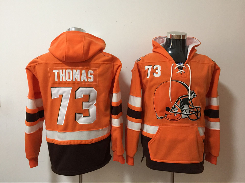 Nike Broncos 73 Demaryius Thomas Orange All Stitched Sweatshirt