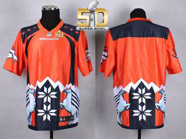 Nike Broncos Blank Orange Super Bowl 50 Men's Stitched NFL Elite Noble Fashion Jersey
