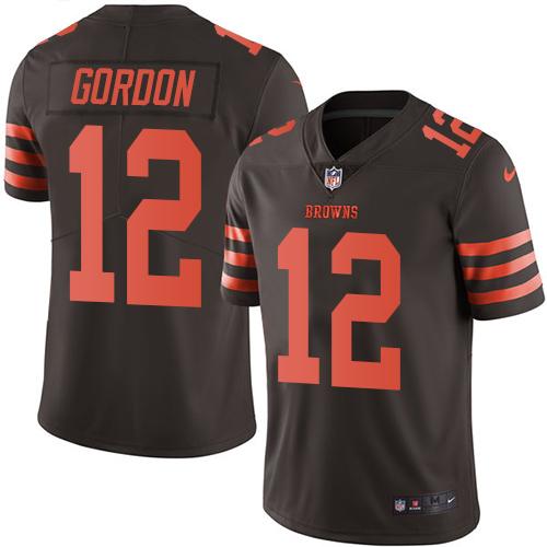 Nike Browns #12 Josh Gordon Brown Men's Stitched NFL Limited Rush Jersey Nike Browns #12 Josh Gordon Brown Men's Stitched NFL Limited Rush Jersey