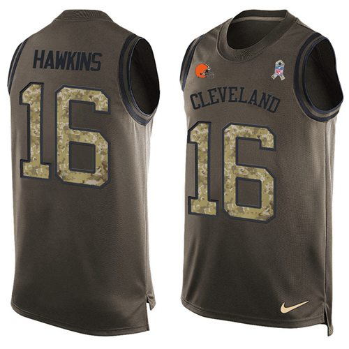 Nike Browns #16 Andrew Hawkins Green Men's Stitched NFL Limited Salute To Service Tank Top Jersey Nike Browns #16 Andrew Hawkins Green Men's Stitched NFL Limited Salute To Service Tank Top Jersey