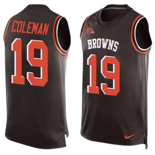 Nike Browns #19 Corey Coleman Brown Team Color Men's Stitched NFL Limited Tank Top Jersey Nike Browns #19 Corey Coleman Brown Team Color Men's Stitched NFL Limited Tank Top Jersey