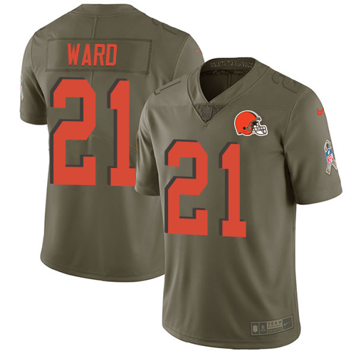 Nike Browns #21 Denzel Ward Olive Youth Stitched NFL Limited 2017 Salute to Service Jersey Nike Browns #21 Denzel Ward Olive Youth Stitched NFL Limited 2017 Salute to Service Jersey