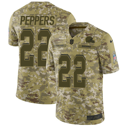 Nike Browns #22 Jabrill Peppers Camo Men's Stitched NFL Limited 2018 Salute To Service Jersey Nike Browns #22 Jabrill Peppers Camo Men's Stitched NFL Limited 2018 Salute To Service Jersey