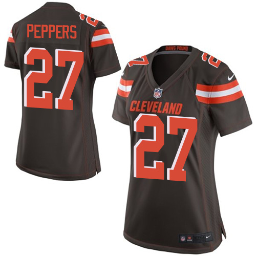 Nike Browns #27 Jabrill Peppers Brown Team Color Women's Stitched NFL New Elite Jersey Nike Browns #27 Jabrill Peppers Brown Team Color Women's Stitched NFL New Elite Jersey